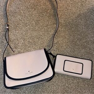 Kate Spade Black and Cream Crossbody Bag Set